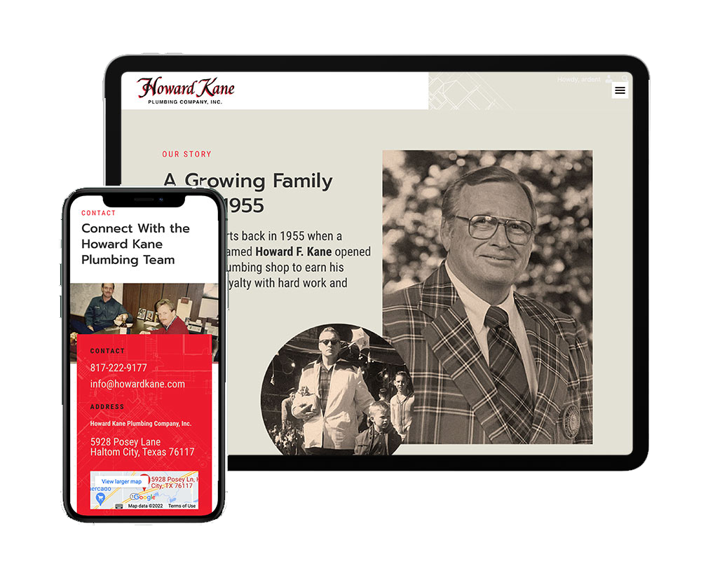 Howard Kane Plumbing Company Inc – Website Design image 1