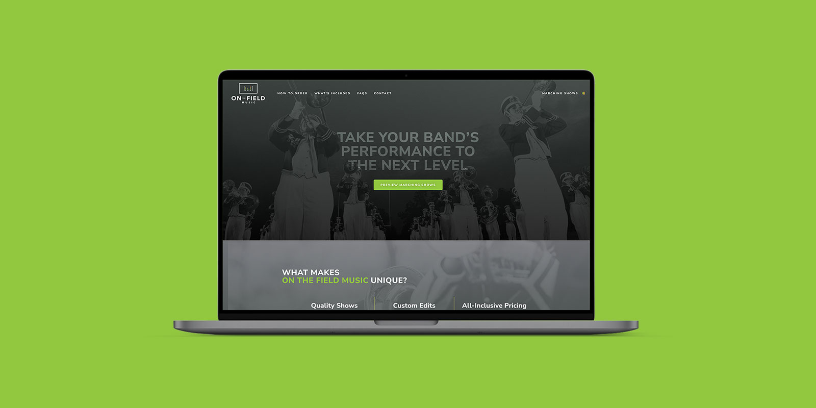 On the Field Music – Website Design image 1