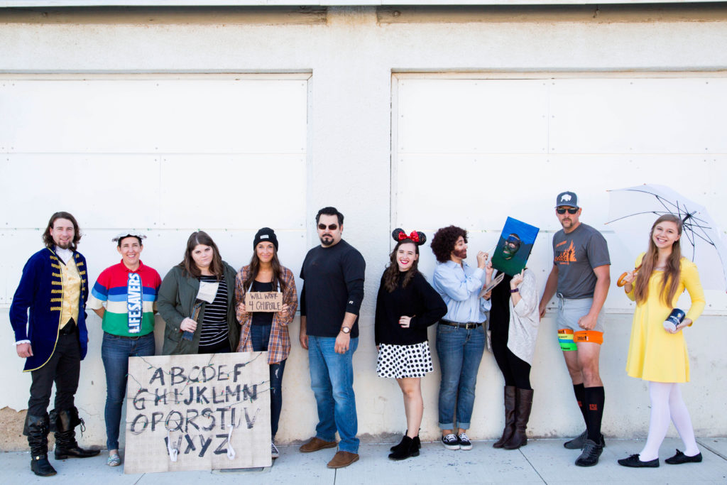 A group of people from "My Semester at Ardent" posing in front of a building.