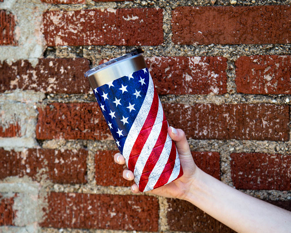 Bison American Flag Tumbler