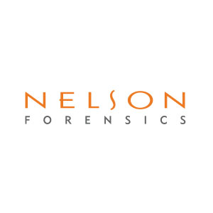 Nelson forensics logo on a white background created by ardent creative.