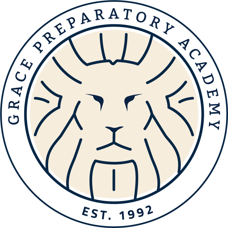 Grace preparatory academy logo with an environmental design.