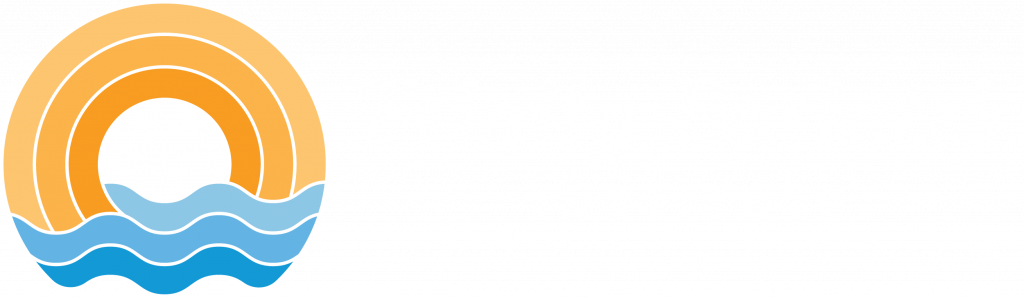 A blue and orange logo incorporating a wave in the middle, representing trinity bariatric branding.