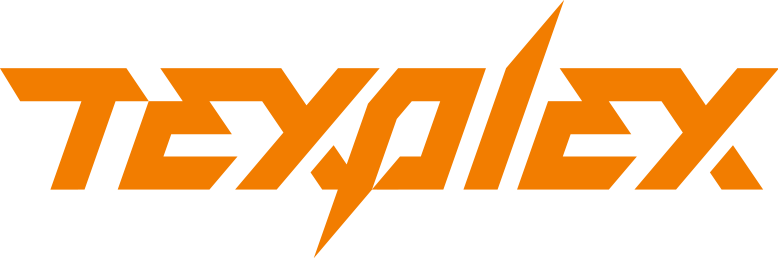 "Texplex" in a sharp, bold, orange font.