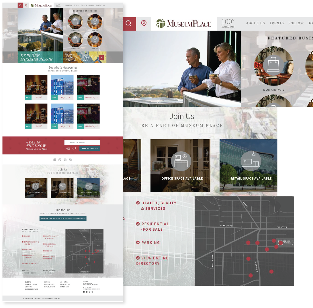A screen shot of a hotel website in Museum Place.