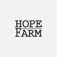 Text logo of "HOPE FARM" in bold black letters on a white background, featuring green underlines beneath "HOPE" and "FARM". This design sets the tone for our 2025 homepage concept.